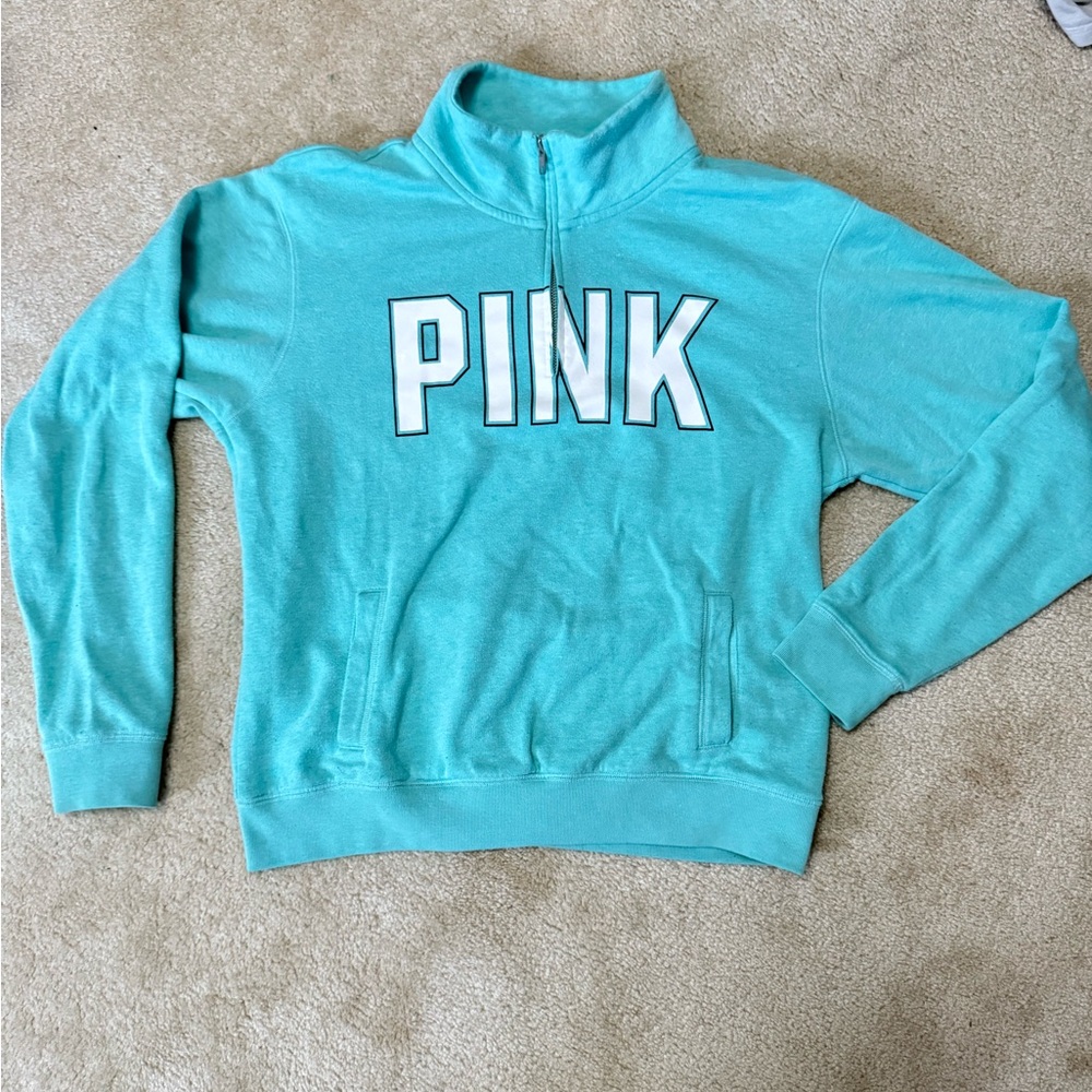 PINK Victoria's Secret Blue Cowl Neck Sweater